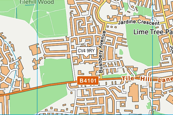 CV4 9RY map - OS VectorMap District (Ordnance Survey)