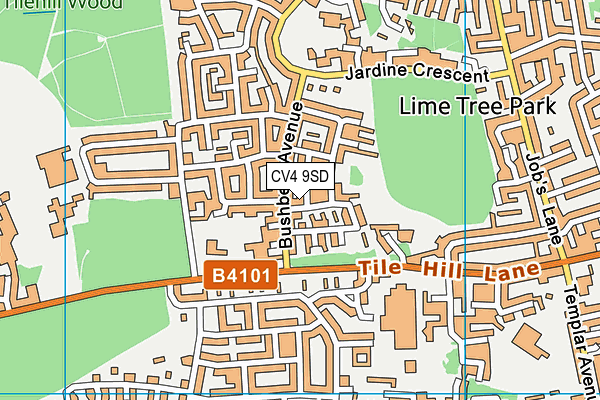 CV4 9SD map - OS VectorMap District (Ordnance Survey)