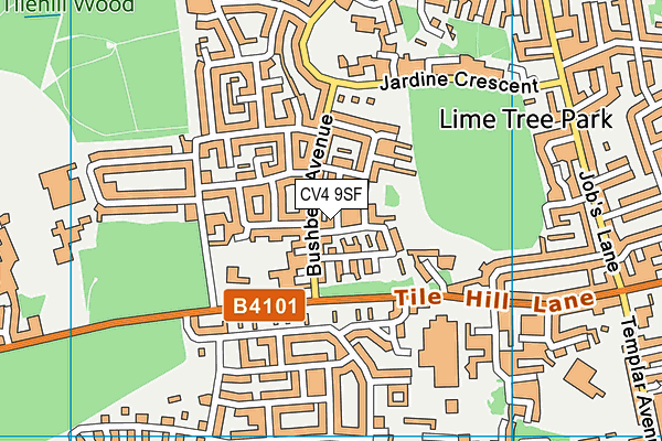 CV4 9SF map - OS VectorMap District (Ordnance Survey)