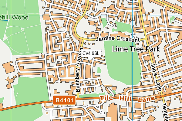 CV4 9SL map - OS VectorMap District (Ordnance Survey)