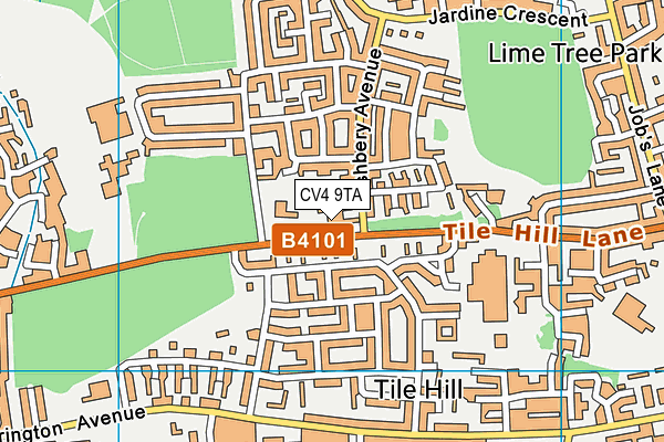 CV4 9TA map - OS VectorMap District (Ordnance Survey)