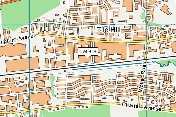 CV4 9TB map - OS VectorMap District (Ordnance Survey)