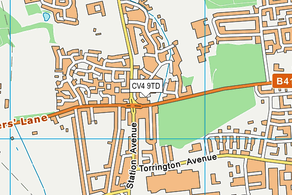 CV4 9TD map - OS VectorMap District (Ordnance Survey)