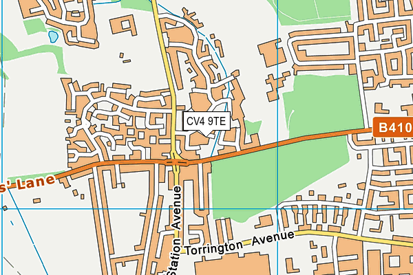 CV4 9TE map - OS VectorMap District (Ordnance Survey)