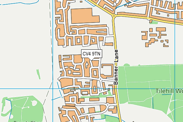 CV4 9TN map - OS VectorMap District (Ordnance Survey)