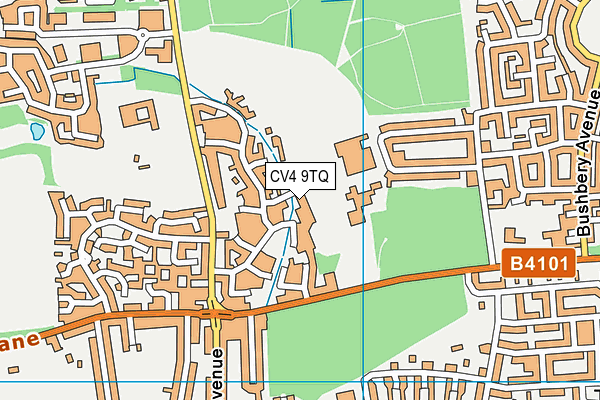 CV4 9TQ map - OS VectorMap District (Ordnance Survey)