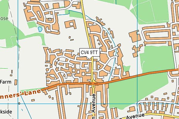 CV4 9TT map - OS VectorMap District (Ordnance Survey)