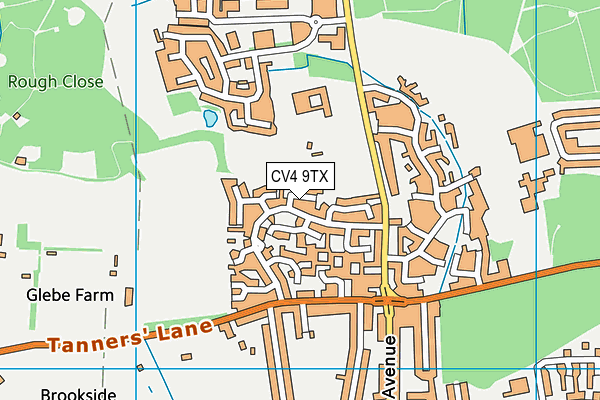 CV4 9TX map - OS VectorMap District (Ordnance Survey)