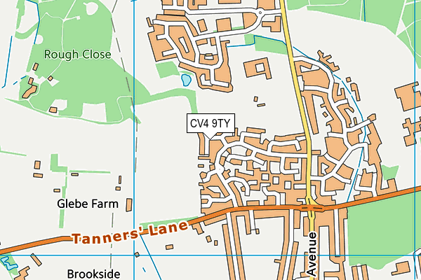 CV4 9TY map - OS VectorMap District (Ordnance Survey)