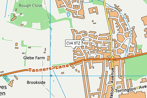 CV4 9TZ map - OS VectorMap District (Ordnance Survey)