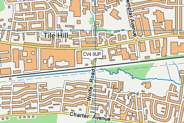 CV4 9UP map - OS VectorMap District (Ordnance Survey)