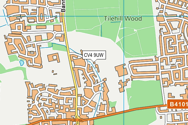 CV4 9UW map - OS VectorMap District (Ordnance Survey)