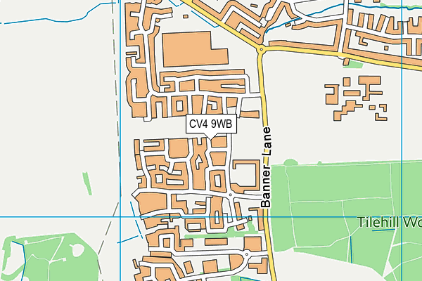 CV4 9WB map - OS VectorMap District (Ordnance Survey)