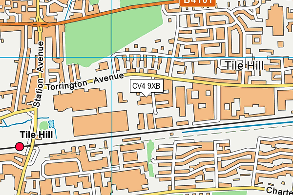 CV4 9XB map - OS VectorMap District (Ordnance Survey)