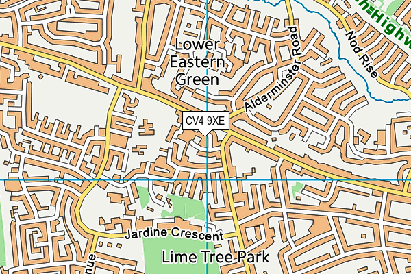 CV4 9XE map - OS VectorMap District (Ordnance Survey)