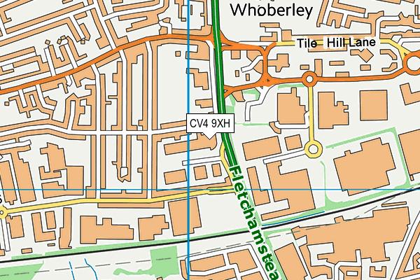CV4 9XH map - OS VectorMap District (Ordnance Survey)