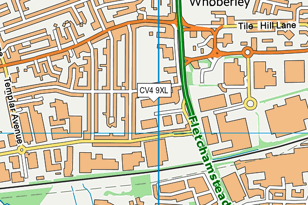 CV4 9XL map - OS VectorMap District (Ordnance Survey)
