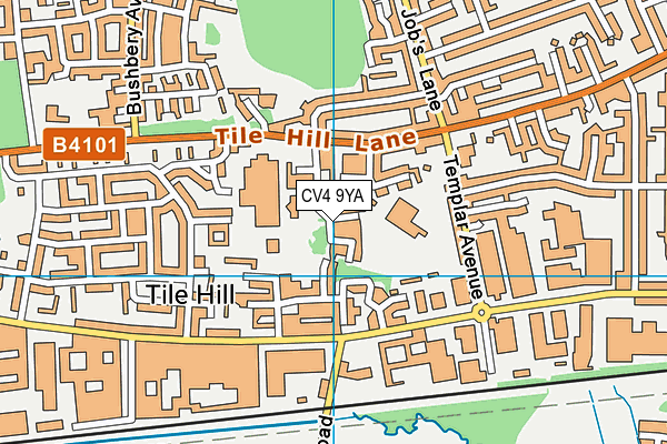 CV4 9YA map - OS VectorMap District (Ordnance Survey)