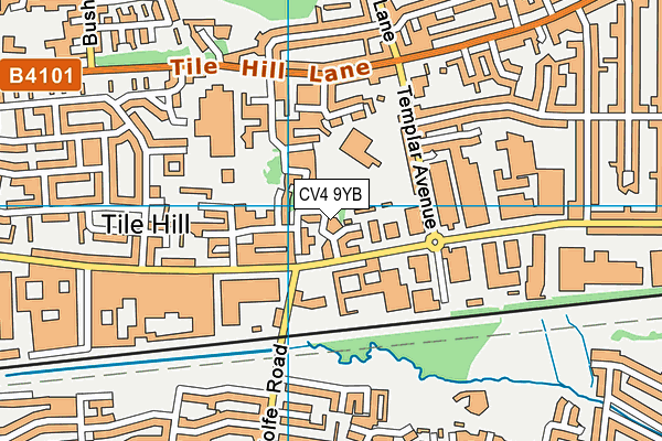 CV4 9YB map - OS VectorMap District (Ordnance Survey)