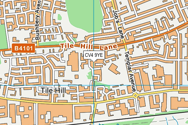 CV4 9YE map - OS VectorMap District (Ordnance Survey)