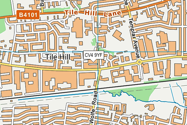 CV4 9YF map - OS VectorMap District (Ordnance Survey)