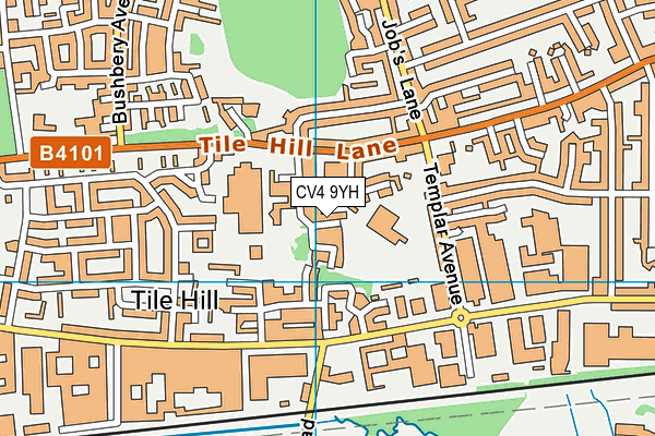 CV4 9YH map - OS VectorMap District (Ordnance Survey)