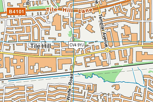 CV4 9YJ map - OS VectorMap District (Ordnance Survey)