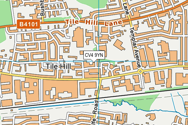 CV4 9YN map - OS VectorMap District (Ordnance Survey)