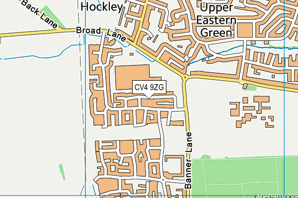CV4 9ZG map - OS VectorMap District (Ordnance Survey)