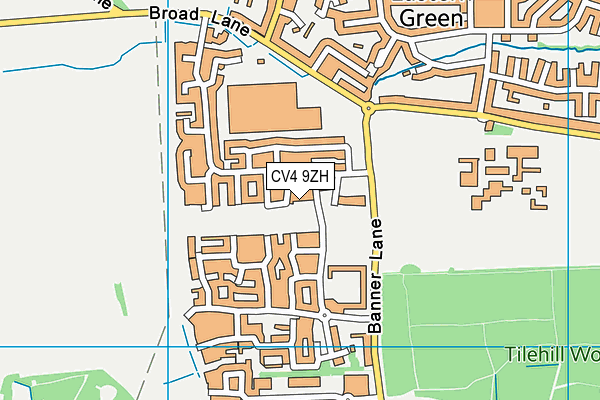 CV4 9ZH map - OS VectorMap District (Ordnance Survey)