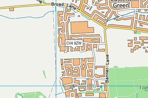 CV4 9ZW map - OS VectorMap District (Ordnance Survey)