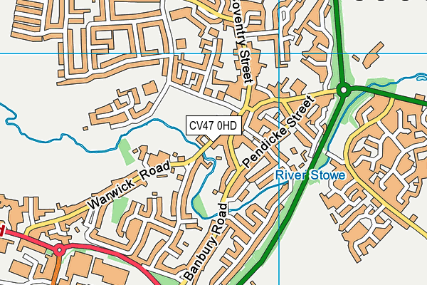 CV47 0HD map - OS VectorMap District (Ordnance Survey)