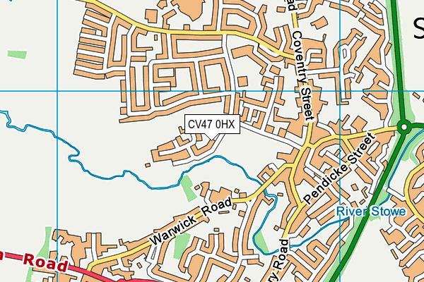 CV47 0HX map - OS VectorMap District (Ordnance Survey)