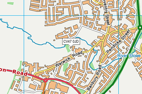 CV47 0JD map - OS VectorMap District (Ordnance Survey)