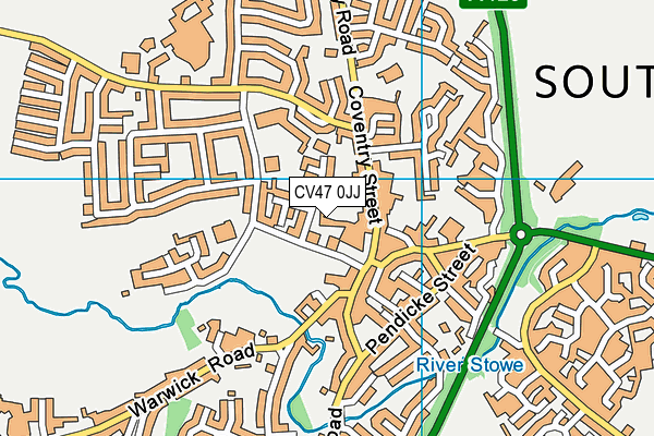 CV47 0JJ map - OS VectorMap District (Ordnance Survey)