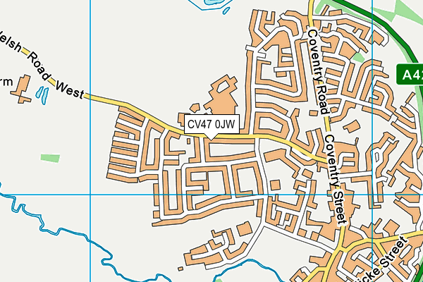 CV47 0JW map - OS VectorMap District (Ordnance Survey)
