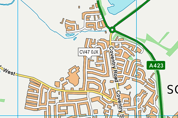 CV47 0JX map - OS VectorMap District (Ordnance Survey)