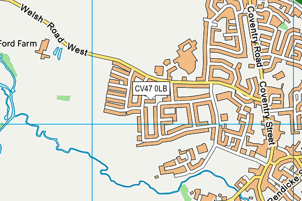 CV47 0LB map - OS VectorMap District (Ordnance Survey)