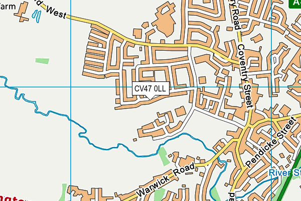 CV47 0LL map - OS VectorMap District (Ordnance Survey)