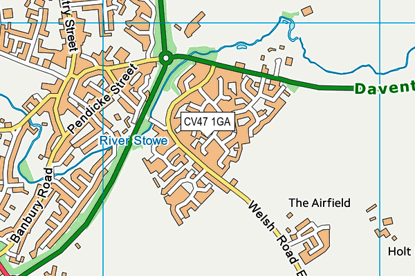 CV47 1GA map - OS VectorMap District (Ordnance Survey)