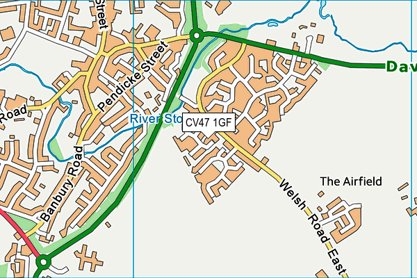 CV47 1GF map - OS VectorMap District (Ordnance Survey)