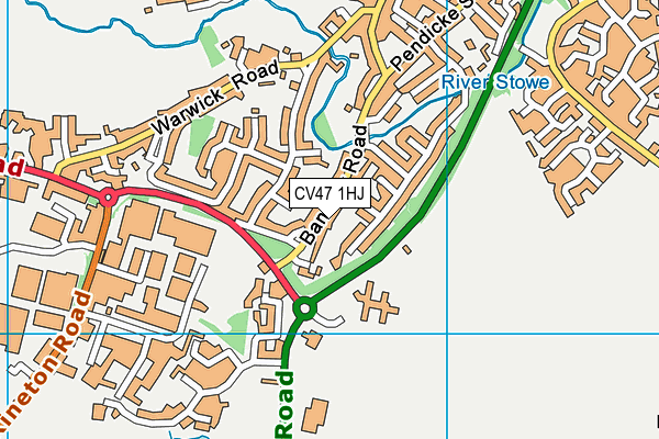 CV47 1HJ map - OS VectorMap District (Ordnance Survey)