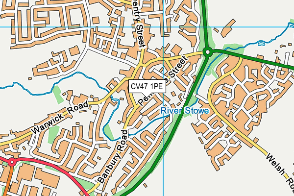 CV47 1PE map - OS VectorMap District (Ordnance Survey)