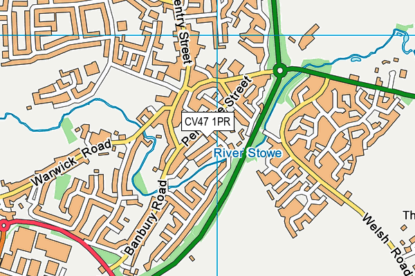 CV47 1PR map - OS VectorMap District (Ordnance Survey)