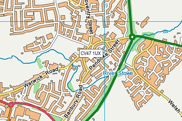 CV47 1UX map - OS VectorMap District (Ordnance Survey)