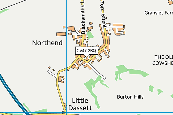 CV47 2BQ map - OS VectorMap District (Ordnance Survey)