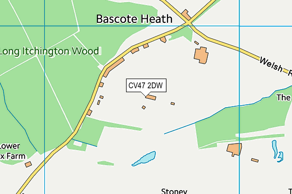 CV47 2DW map - OS VectorMap District (Ordnance Survey)