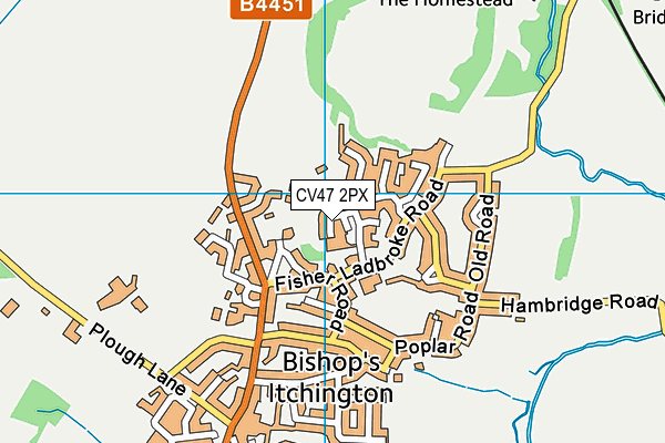 CV47 2PX map - OS VectorMap District (Ordnance Survey)