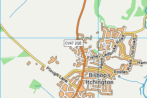 CV47 2QE map - OS VectorMap District (Ordnance Survey)