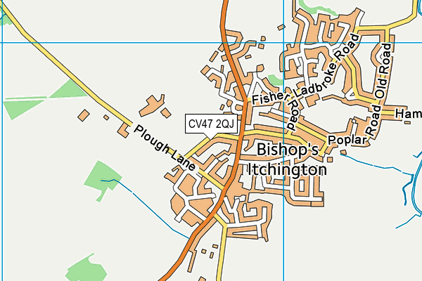 CV47 2QJ map - OS VectorMap District (Ordnance Survey)